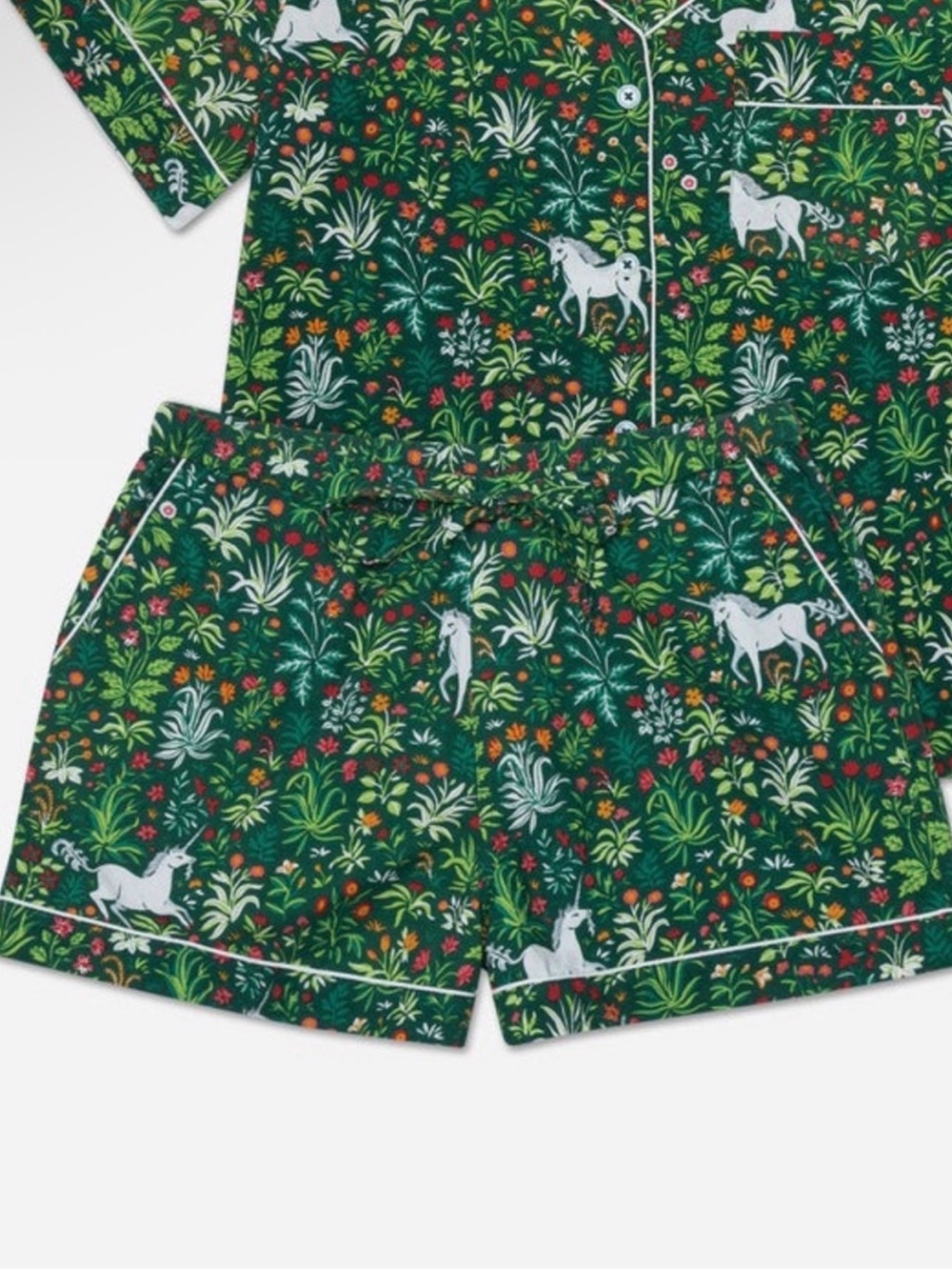 PRINTFRESH Unicorn’s Garden Juniper Organic Cotton Pajama Shorts Size Small